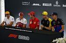 Carlos Sainz, Kimi Raikkonen, Sebastian Vettel, Nico Hulkenberg and Alexander Albon in the Press Conference