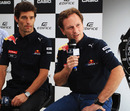 Mark Webber and Christian Horner field questions from the press