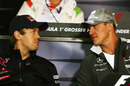 Sebastian Vettel and Michael Schumacher at Thursday's press conference