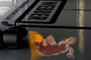 View of Mark Webber's pit floor