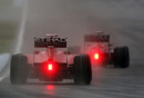 Felipe Massa with his rain light on