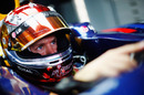 Sebastian Vettel in his Red Bull cockpit