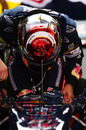 Sebastian Vettel sporting another new helmet design
