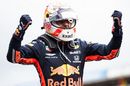 Race winner Max Verstappen celebrates in parc ferme