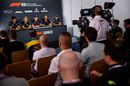 Lance Stroll, Kevin Magnussen, Daniil Kvyat, Romain Grosjean and Robert Kubica in the Press Conference