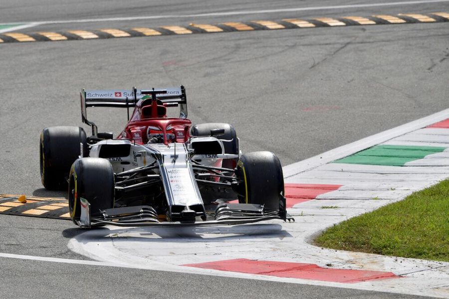Kimi Raikkonen across a chicane