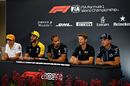Lando Norris, Daniel Ricciardo, Lewis Hamilton, Romain Grosjean and Robert Kubica in the Press Conference