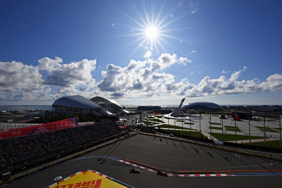 Max Verstappen leads Carlos Sainz on track