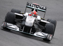 Michael Schumacher clocks up some milegae on intermediate tyres