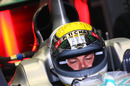 Nico Rosberg in the Mercedes garage