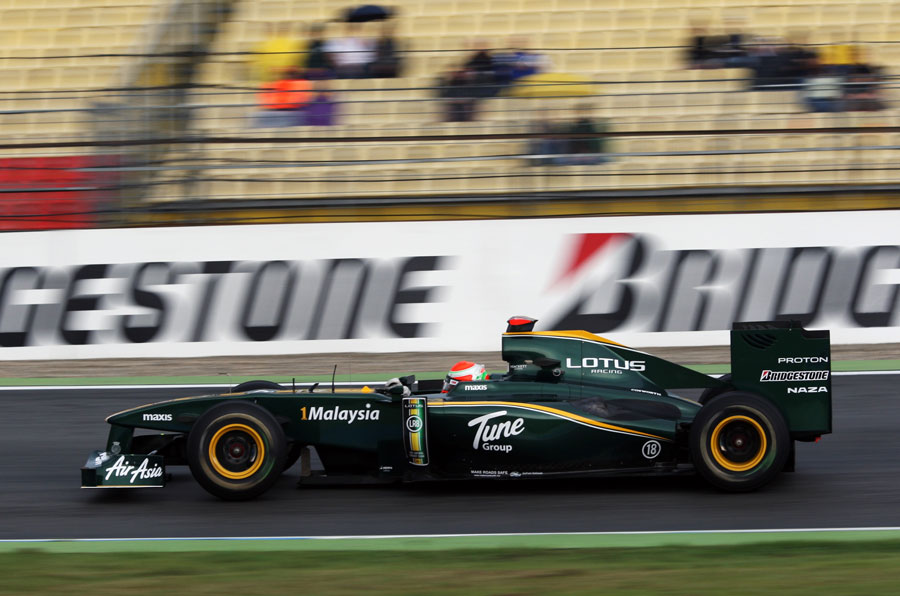Jarno Trulli on track in the Lotus