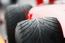 Intermediate tyres on the Ferrari