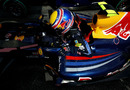Mark Webber climbs from his Red Bull after qualifying