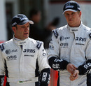 Williams team-mates Rubens Barrichello and Nico Hulkenberg