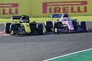 Daniel Ricciardo Lance Stroll battle for position