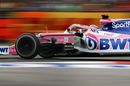 Sergio Perez on track in the Racing Point