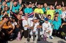 2019 Formula One World Drivers Champion Lewis Hamilton and and race winner Valtteri Bottas celebrates with their team