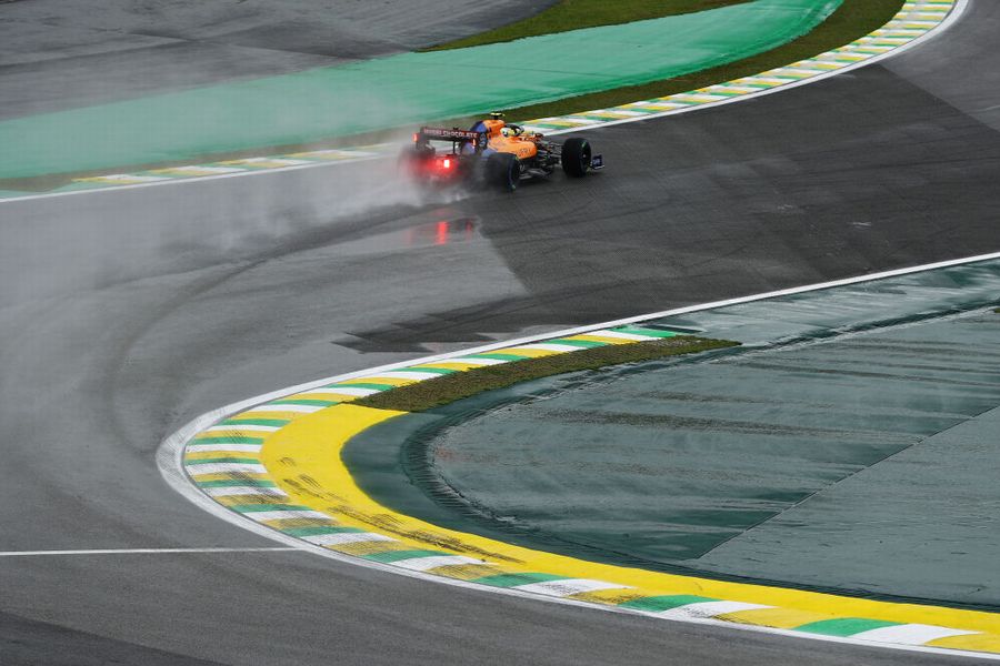 Lando Norris on track in the McLaren