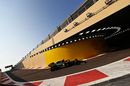 Daniel Ricciardo heads down the pit lane in the Renault