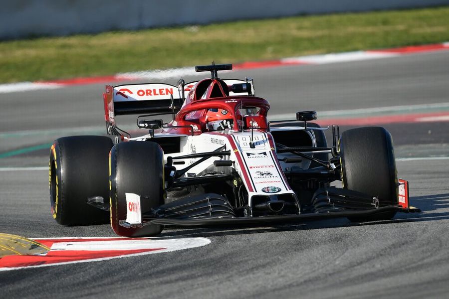 Robert Kubica on track in the Alfa Romeo