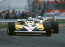 Alain Prost leads Alan Jones