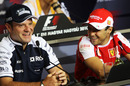 Brazilians Rubens Barrichello and Felipe Massa in Thursday's press conference