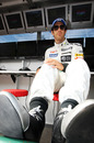 Bruno Senna relaxes during free practice
