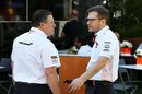 Zak Brown and Andreas Seidl talk in the paddock