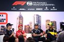 Nicholas Latifi, Sebastian Vettel, Lewis Hamilton and Daniel Ricciardo in the Press Conference