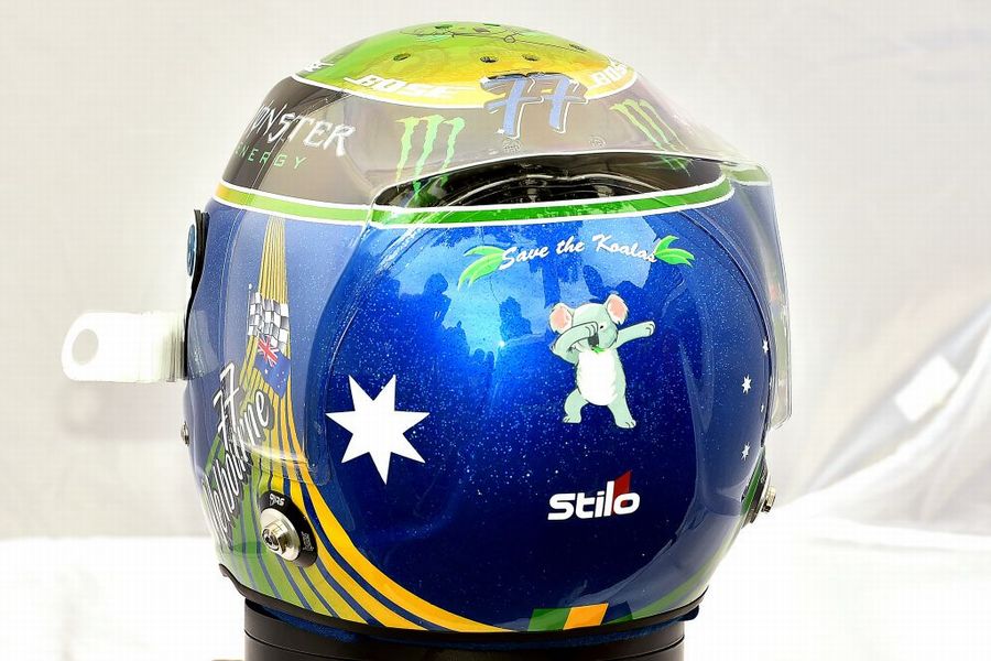 The special helmet made for the Australian Grand Prix of Valtteri Bottas