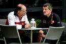 Frederic Vasseur and Guenther Steiner talks in the Paddock