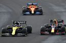 Daniel Ricciardo and Alexander Albon battle for position