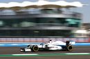 George Russell on track in the Williams