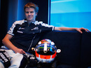 Nico Hulkenberg relaxes in the Williams motorhome on Friday