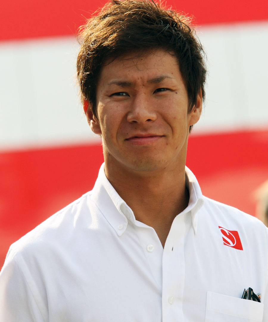 Sauber's Kamui Kobayashi in the paddock