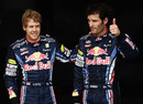 Sebastian Vettel and Mark Webber after qualifying