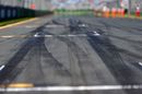 Tyre marks on the track