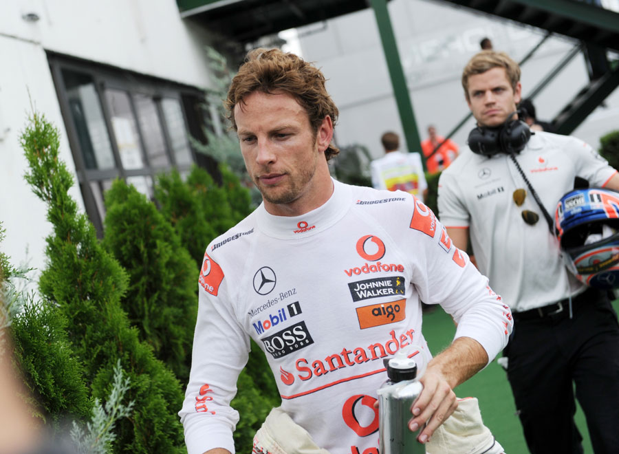 A frustrated Jenson Button qualified eleventh