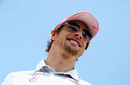 Jenson Button keeps his spirits up on race day