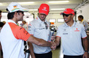 Tonio Liuzzi with Jenson Button and Lewis Hamilton on race day