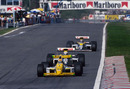 Pierluigi Martini led lap 40 of the Portugeuse Grand Prix, the only Minardi ever to do so