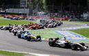 Juan Pablo Montoya heads the field at the start of the Italian Grand Prix