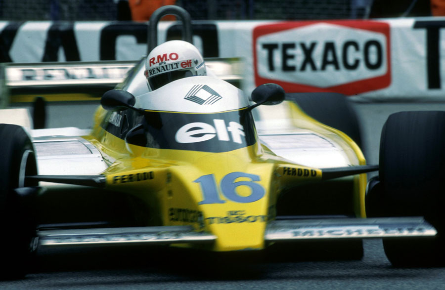 Rene Arnoux in action during to Monaco Grand Prix