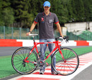 Bruno Senna poses with his bike