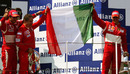 Ferrari celebrate Michael Schumacher's win at the 2006 French Grand Prix
