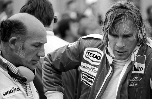 Stirling Moss with world champion James Hunt