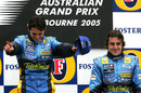 Giancarlo Fisichella celebrates his win in the 2005 Australian Grand Prix