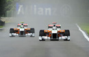 The Force Indias of Adrian Sutil and Tonio Liuzzi