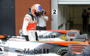Jenson Button in parc ferme after qualifying