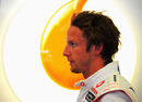 Jenson Button in the McLaren pits